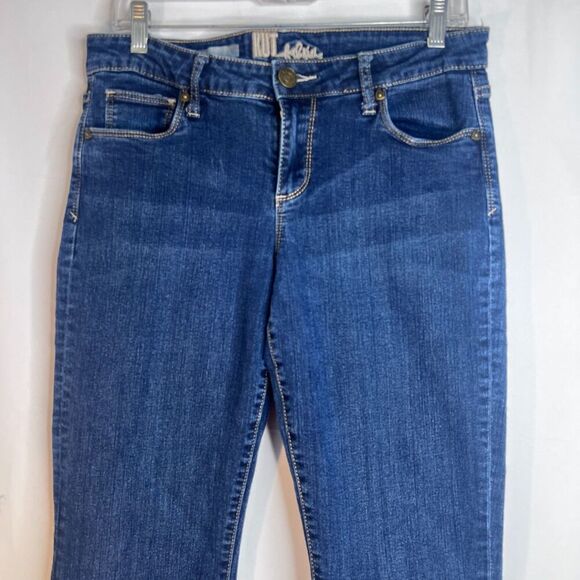 Kut from the Kloth Denim Jeans Button Flap Pocket Dark Wash Slight Flare Size 8 - Picture 3 of 8